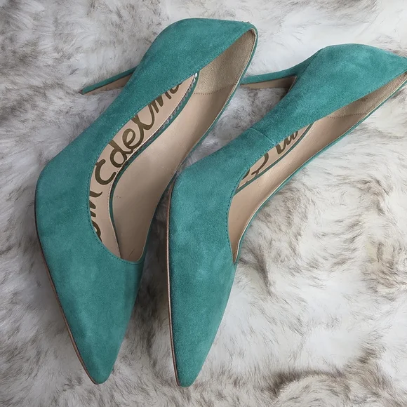 Sam Edelman Women's Kerry Green Suede Pumps "Hazel" - Picture 7 of 8